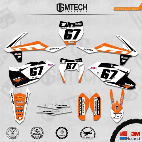 DSMTECH Customized Team Graphics Backgrounds Decals 3M Custom Stickers For KTM 2017-2019 EXC 2016-2018 SXF 012