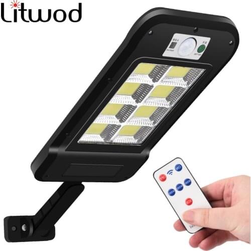 Remote Control Wall Light Solar Street Lamp Motion Sensor Built in Long Battery Life Outdoor Powered Sunlight Waterproof IP65