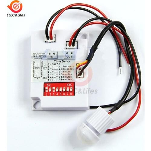 DC 8V-30V 40A 7-10M PIR Motion Sensor Switch IR Infrared Human Body Induction Sensor Detector Switch For Corridor Aisle Home