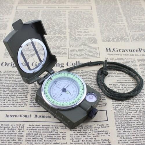 Outdoor Portable Folding Lens Compass Metal Military Marching Lensatic Camping Compass Hiking Accessories