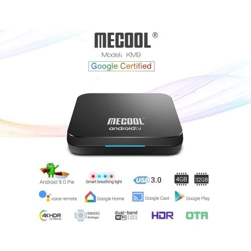5PCS Mecool KM9 ATV Android 9.0 Smart TV Box S905X2 4GB DDR4 RAM 32GB ROM 4K 2.4G/5G WiFi bt Set Top Box TV Box
