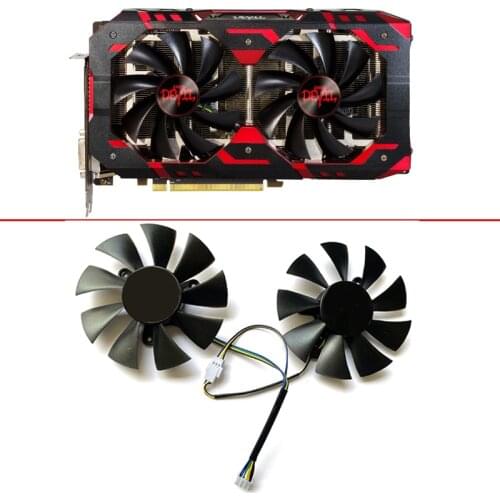 2PCS DIY FAN 87MM PLA09215B12H DC12V 0.55A 4PIN GPU Fan For DATALAND Radeon RX 580 590 Red Devil Golden Sample Graphics Card