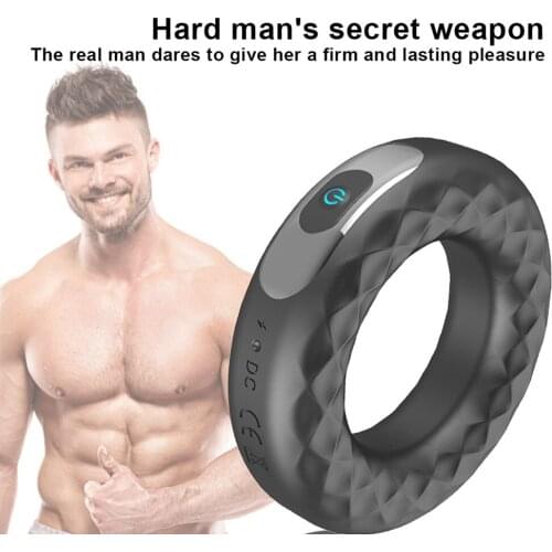 Stronger Reusable Male Time Delay Ring Penis Vibrator Cock Ring Delay Ejaculation Sex Toys For Men Rings Male Masturbator BDSM
