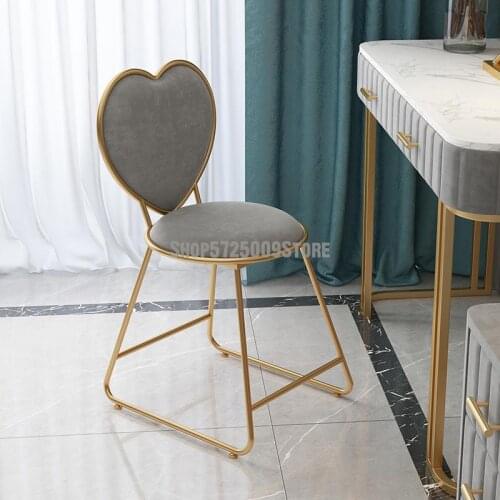 Modern minimalist girl princess bedroom makeup chair dressing stool small chair nail back ins Nordic net red