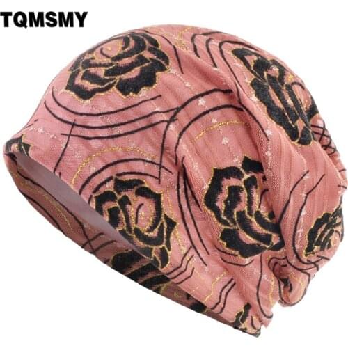 TQMSMY Flower Lace Beanies Hat For Women Outdoor Headwear Bonnet Ladies Spring Summer Thin Skullies Beanie Female Hats TME178