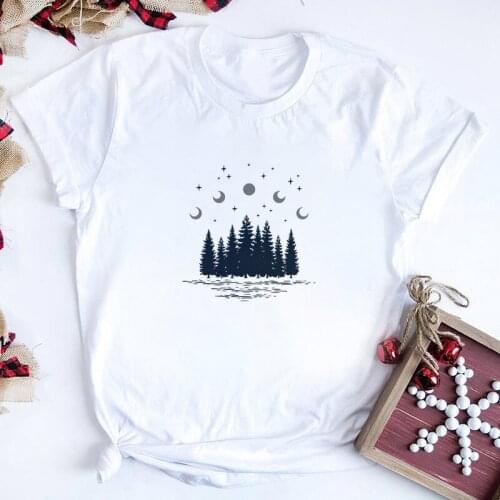 Dark retro forest Print Women T Shirt Summer Short sleeve T-Shirt Harajuku Graphics Loose Tshirt Street Fashion Tees Top Clothes