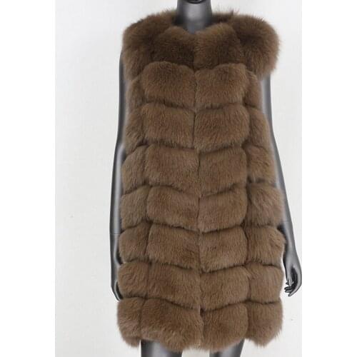 Winterwear Luxury Winter Jacket Women 2020 Real Fur Long Vest Coat Natural Big Fluffy Fox Fur Outerwear Streetwear Thick Warm