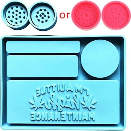 1 Set Rolling Tray Mold with Herb Grinder Epoxy Resin Mold Jewelry Holder Silicone Mould DIY Crafts Home Decortaions Tools T84A