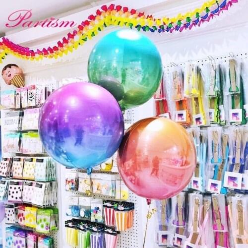 1PC 22 Inch 4D Disco Gradient Color Metal Balloon Rainbow Wedding Birthday Party Decor Photo Props Kids For Baby Shower Supplies