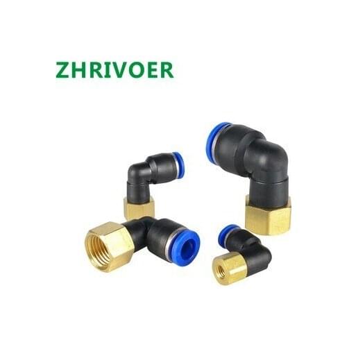 1 pcs Female Thread M5'' 1/8'' 1/4'' 3/8'' 1/2'' Pneumatic Elbow Connector Tube Air Push In Fittings PLF Hose OD 4 6 8 10 12mm