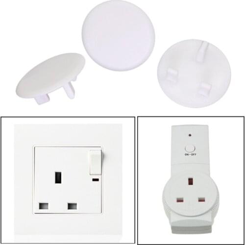 20pcs/lot Baby Electric Socket Outlet Plug Protection Security UK Sockets Cover