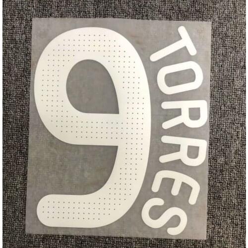 2008 2010 #9 Torres Name Number Nameset Printing Name Number Iron on Heat Transfer Patches