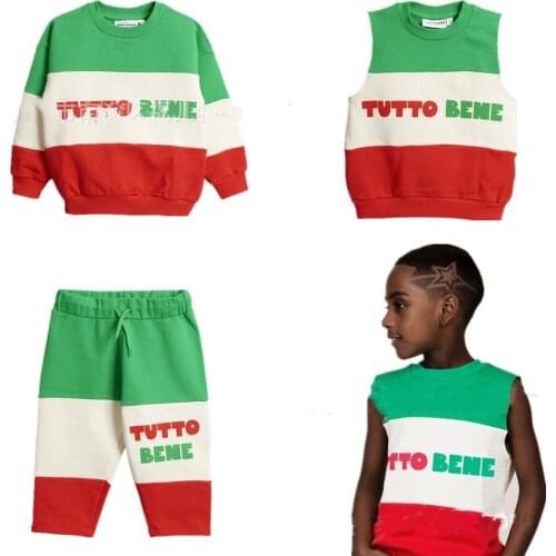 2019 MR TAO Childrens Suit Fall New Boys and GirlsSanitary Clothes Tutto Bene Sweatshirt Red