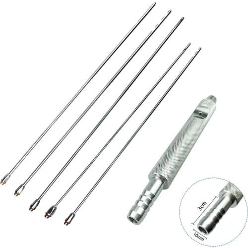 3 Holes Liposuction Cannulas Aspiration Handpiece Liposuction Handle Autoclavable Fat Remove Needles
