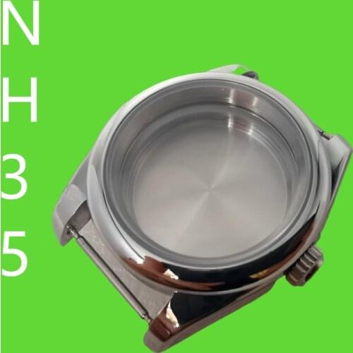 39mm sapphire glass stainless steel polish watch case fit NH35 automatic movemt