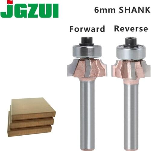 6MM Shank Industr-Grade FWD&REV Corner Round Woodworking Milling Cutter Trimming Knife Edge Trimmer 4 Teeth Wood Router Bit