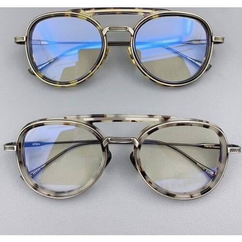 Acetate Glasses Frame Men Women 2020 Vintage Pilot Eye Glasses Optical Prescription Eyeglasses Frames Clear Lens Eyewear Oculos