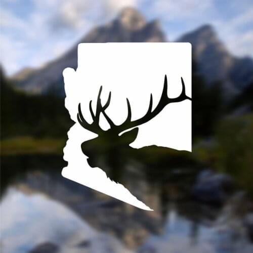 Black/Sliver Arizona Hunting Elk Animal Car Sticker Adventure Small/Big Size Removable Waterproof Window Body Decal CL874