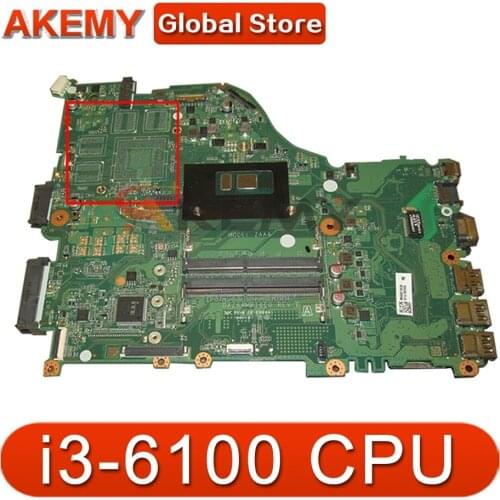 DAZAAMB16E0 REV:E ZAA X32 For ACER Aspire E5-575 E5-575G Laptop Motherboard NBYQA11006 CPU i3-6100 100% tested work Mainboard