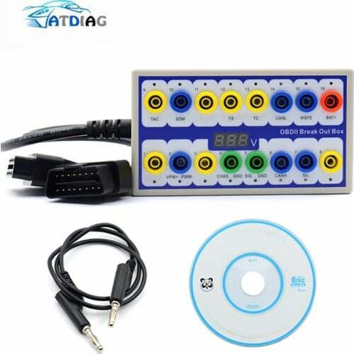 Professional Auto Car OBD 2 Break Out Box OBD2 Breakout Box OBD OBDII Protocol Detector Diagnostic Connector Detector