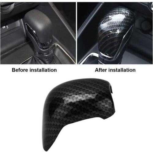 For MG ZS 2017 - 2020 EV MG6 Carbon Fiber ABS Gear Shift Knob Head Cover Trim Car Accessories