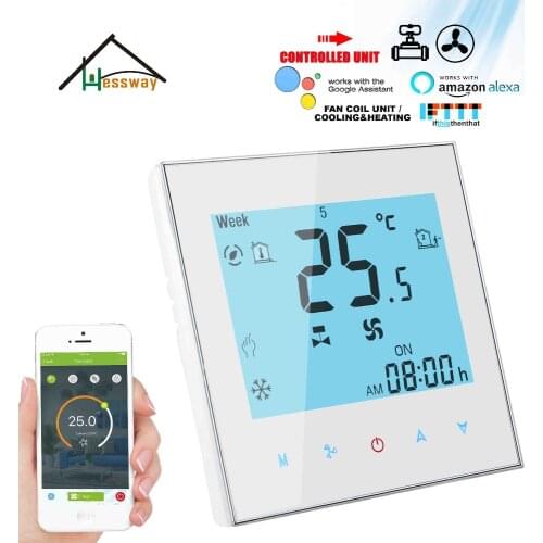 HESSWAY EU mounting 2PIPE cooling heating 3 speed heat cool temp thermostat WIFI hyundai housing for digital programmable
