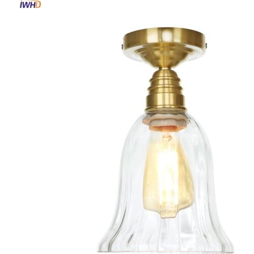 IWHD Loft Decor Industrial LED Ceiling Light Living Room Porch Bedroom Glass Ball Vintage Ceiling Lamp Plafondlamp Luminaria