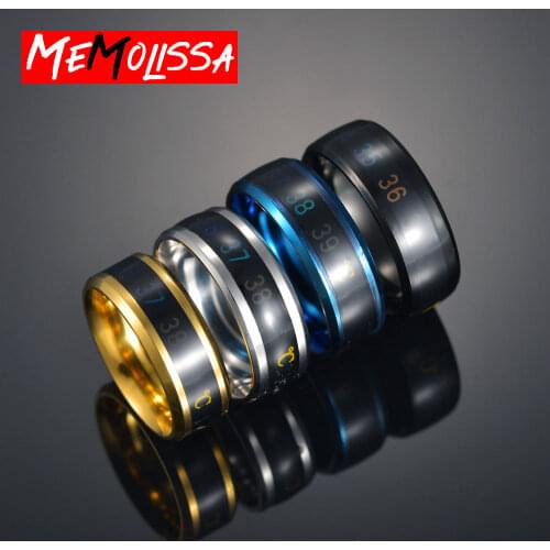 Temperature Ring Titanium Steel Mood Emotion Feeling Intelligent Temperature Sensitive Rings for Women Men Waterproof Jewelry