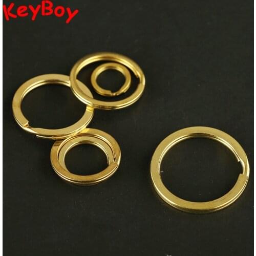 Handmade Brass 10-35mm Outer Diameter Key Rings Accessories Pure Copper Metal Keyring Adapter Ring DIY Keychain Pendants Parts