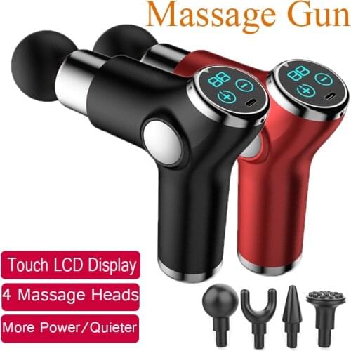 LCD Deep Tissue Muscle Massage Gun Body Shoulder Back Neck Massager Exercising Athletes Relaxation Slimming Shaping Pain Relief