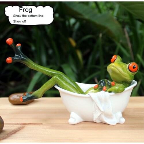 3D Mini Resin Green Frog Figurine Cute Statue Craft Ornaments Home Decoration For Living Room Windowsill Garden Office Crafts
