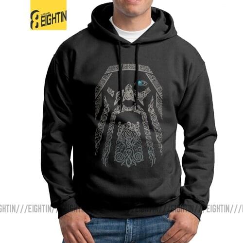 Mens Hooded Sweatshirt ODIN Vikings Valhalla Son Of Odin Pure Cotton New 2018 Fashion Hoodie Hoodie Shirt