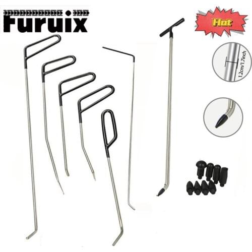 Hot Car Dent Repair Kit Rod Hook C Tap Down Paintless Dent Repair Tools Push Hooks Hail Dent Removal Automobile Body Repair