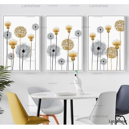 Nordic Abstract Dandelion Wall Art Picture For Home Decoration Beautiful Flower Canvas Painting Posters and Prints Modern Decor