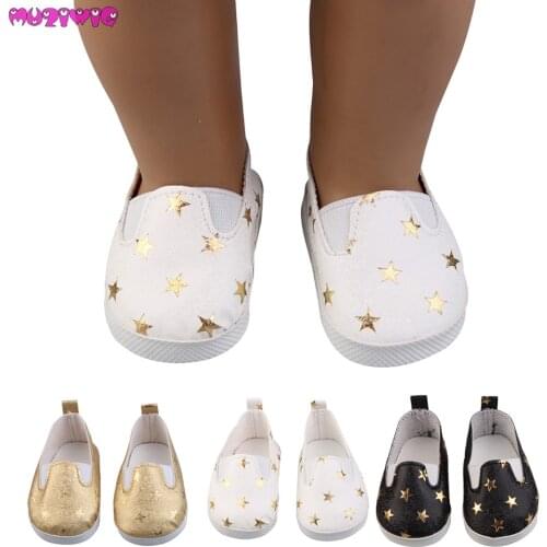 White Boots Shoes for 18 inch American Dolls 43cm Doll Shoes