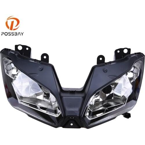 POSSBAY Motorcycle Headlights Housing Headlamp Assembly Motocross Cafe Racer Motocicleta Light For Kawasaki NINJA 300 2013 14 15