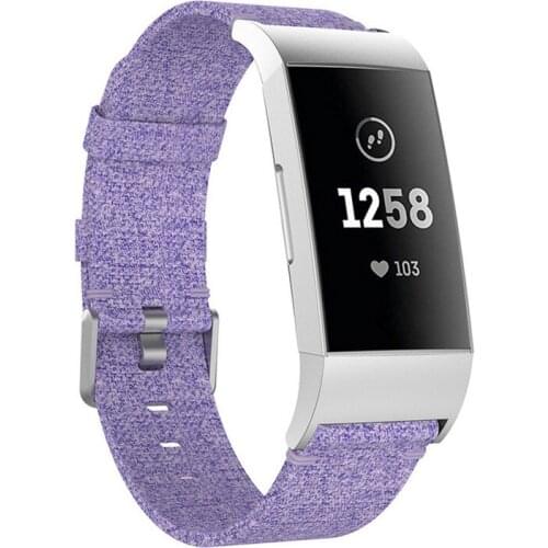Woven Canvas Fabric Watchband Wrist Band Straps for Fitbit Charge 2/3 Smart Bracelet Strap Sport Replacement Wristband 23cm