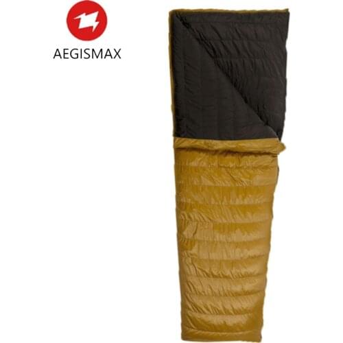AEGISMAX LIGHT Series Outdoor Envelope Sleeping Bag 95% white Goose Down Envelope Three-Season Camping Hiking Ultralight 800FP