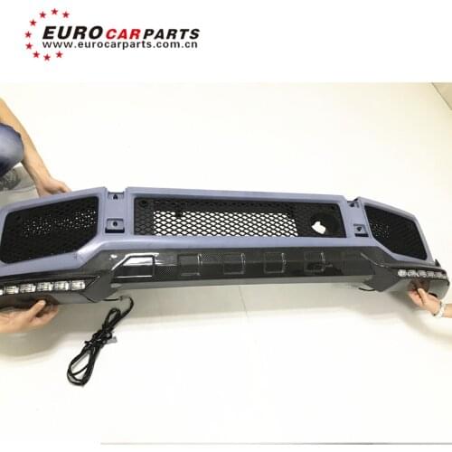 G class w463 carbon finber B style with 12 LED lights and B logo front lip fit for G63 G65 carbon finber front skirt spoiler