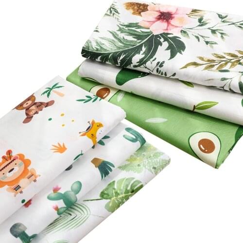 Woven Cotton Fabric Twill Weave Print Pawpaw Dress Fabric TJ1238