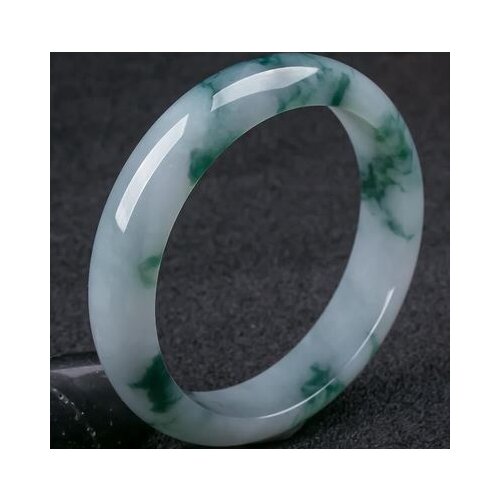 Zheru Jewelry Natural Burmese Jadeite Light Blue Flower 54-64mm Bracelet Elegant Princess Jewelry Best Gift for Mother and Girlf