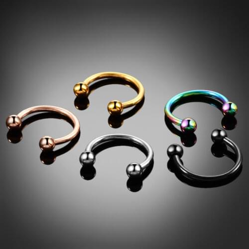 10PCS/lot Titanium Nose Rings Piercings Horseshoe Rings Helix Ear Cartiliage Rings Eyebrow Piercings Nipple Rings Body Pircings