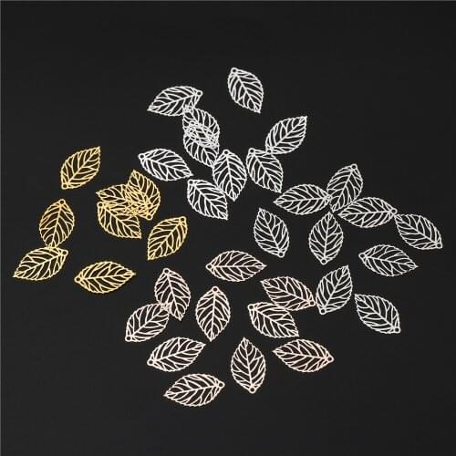 10 Pcs Hollow Charms Leaf & Leaves Charm Pendant for Jewelry Making Copper Metal DIY Handmade Bracelet Necklace Earrings Jewelry