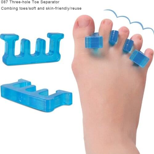 Toe Separators 3holes Eversion Correctors-Form Pedicure Finger-Toe Soft-Silicone SEBS 2PCS Flexible Pain Safe Foot Care Tool HOT