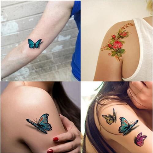 3D Tattoo Sticker Waterproof Tattoo Sticker Small Bug Butterfly Flower Tattoo Tattoo Sticker butterfly butterfly stickers