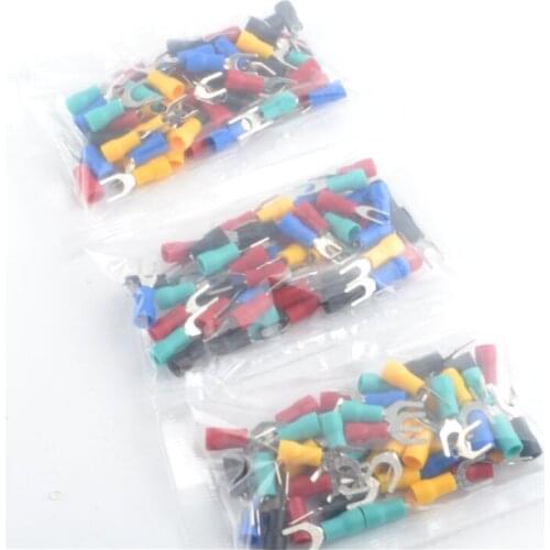50PCS/lot SV1.25-3/4/5 Furcate spade Terminals Cable Wire Connector Fork Type pre-insulated Crimp terminal