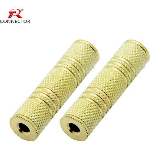 50pcs Gold Plated Jack 3.5mm Straight Adapter Audio&Video Cable Converter Wire Connector