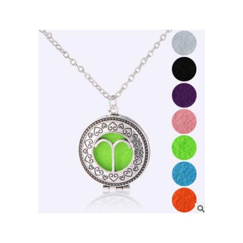 Aromatherapy jewelry necklace locket Twelve Constellations Leo Aroma Dispenser Phase Box Pendant Perfume Oil Necklace