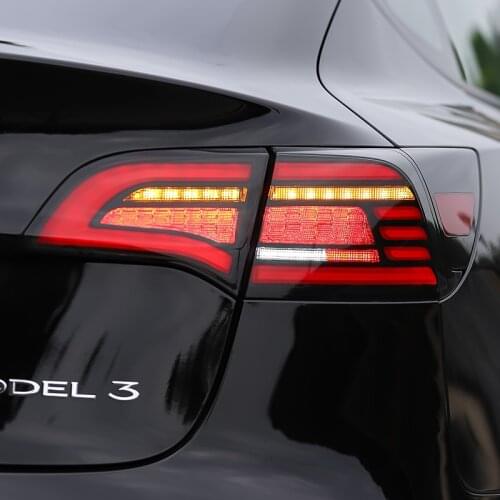 Car LED Taillights For Tesla Model Y 3 2016 - 2020 2021 Tail Light Brake Reverse Light Dynamic Turn Signal Rear Running Lamps