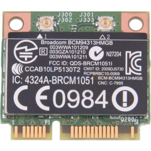 Wireless Adapter Card for BroadCom BCM94313HMGB BCM4313 Wifi + Bluetooth 4.0 Mini PCI-E 150Mbps for HP G4 G6 DV6 SPS 657325-001
